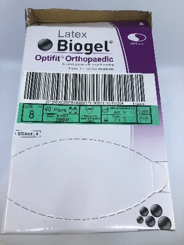 Biogel 31080-01 Optifit Orthopaedic Srgical Gloves Size 8 ~ Box  of 50